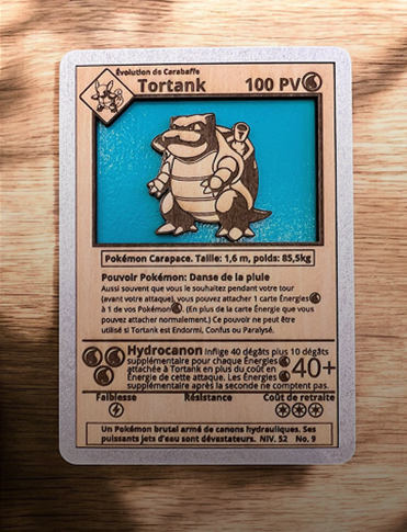 Image carte pokemon en bois personnalisé