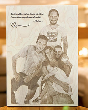 Image gravure su bois famille